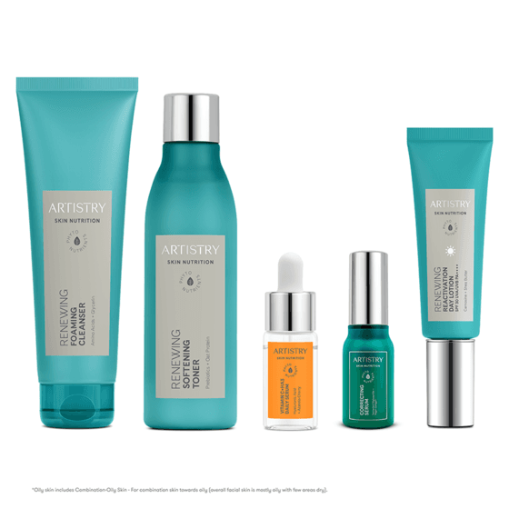 Oily Skin* Morning Cleanser Toner Serums Moisturizer for 30s