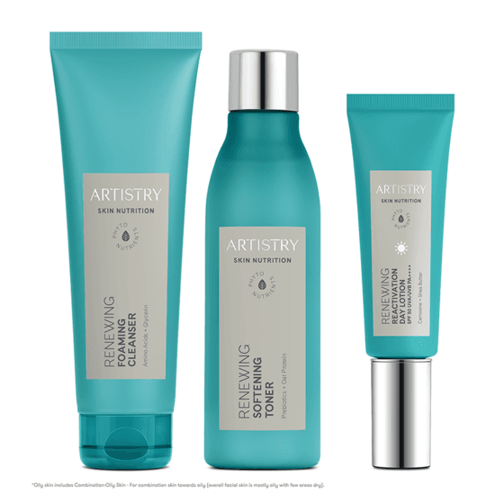 Oily Skin* Morning Cleanser Toner Moisturizer for 40+